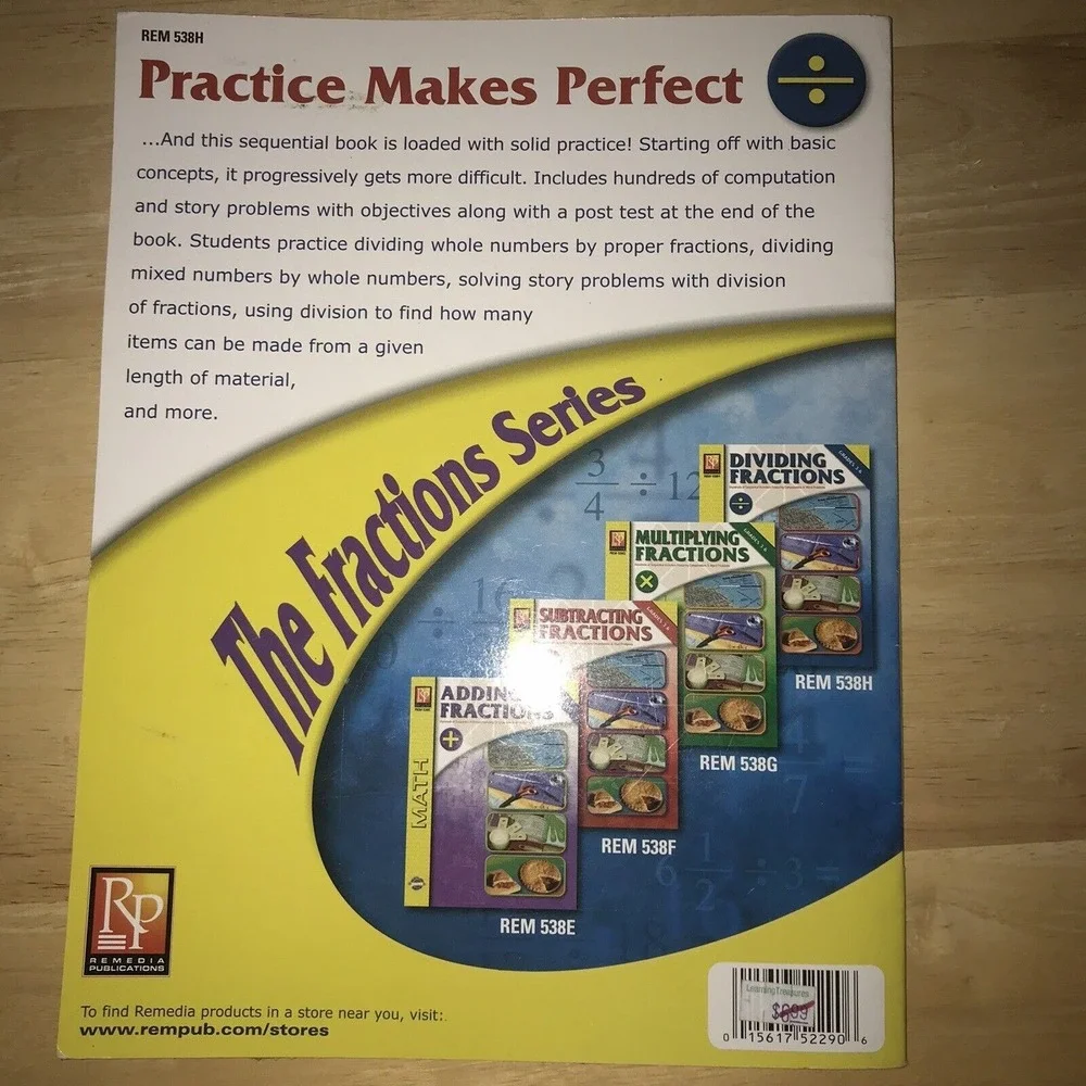 Dividing Fractions Grades 3-6 Remedia‎ Publications 538 H